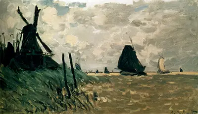 A Windmill near Zaandam Claude Monet